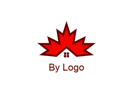 Canadian real estate logo with a house inside a maple leaf