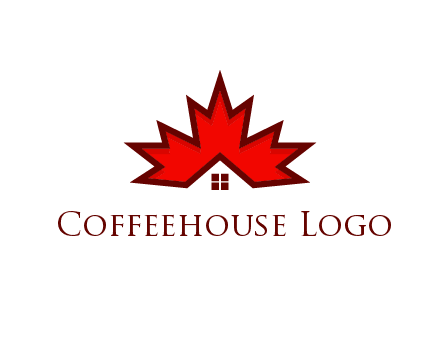 Canadian real estate logo with a house inside a maple leaf