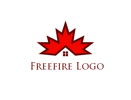 Canadian real estate logo with a house inside a maple leaf