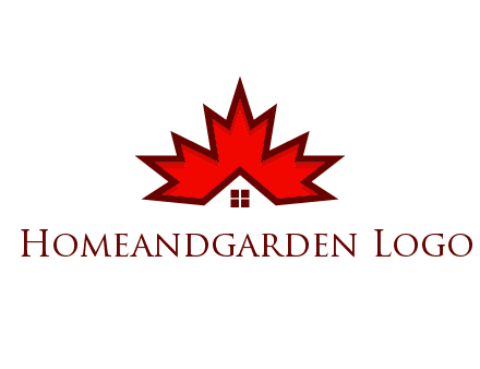 Canadian real estate logo with a house inside a maple leaf