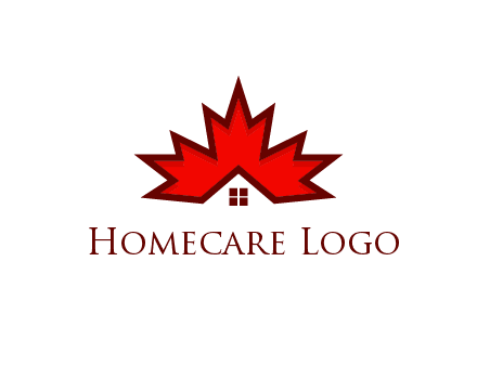 Canadian real estate logo with a house inside a maple leaf