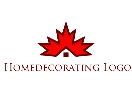 Canadian real estate logo with a house inside a maple leaf