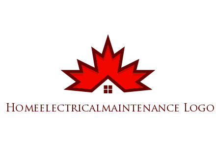 Canadian real estate logo with a house inside a maple leaf