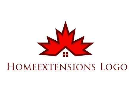 Canadian real estate logo with a house inside a maple leaf
