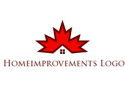 Canadian real estate logo with a house inside a maple leaf