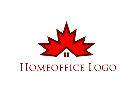 Canadian real estate logo with a house inside a maple leaf