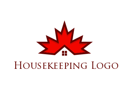 Canadian real estate logo with a house inside a maple leaf