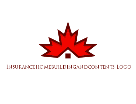 Canadian real estate logo with a house inside a maple leaf