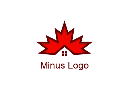Canadian real estate logo with a house inside a maple leaf