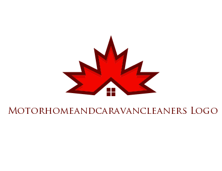 Canadian real estate logo with a house inside a maple leaf