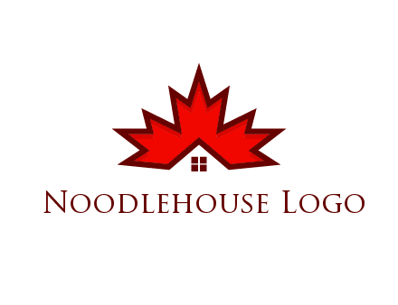 Canadian real estate logo with a house inside a maple leaf