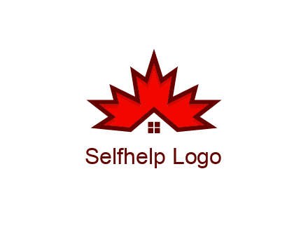 Canadian real estate logo with a house inside a maple leaf