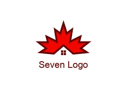 Canadian real estate logo with a house inside a maple leaf