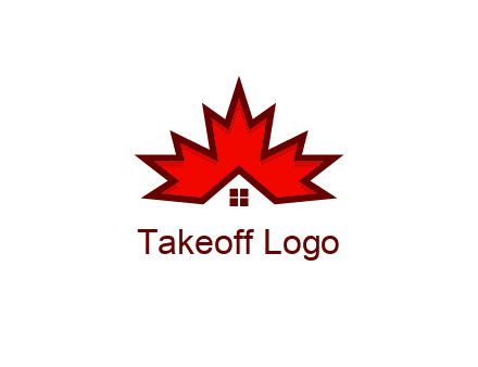 Canadian real estate logo with a house inside a maple leaf