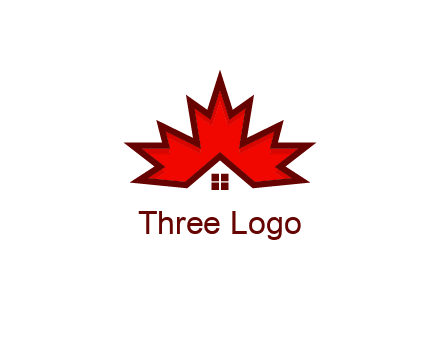 Canadian real estate logo with a house inside a maple leaf