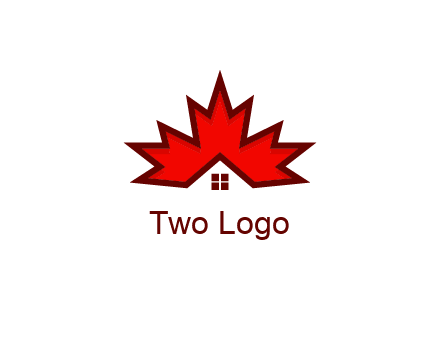 Canadian real estate logo with a house inside a maple leaf