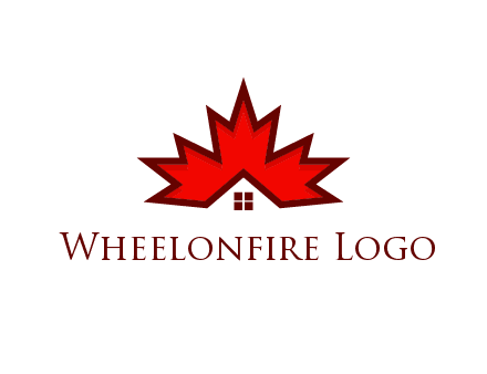 Canadian real estate logo with a house inside a maple leaf