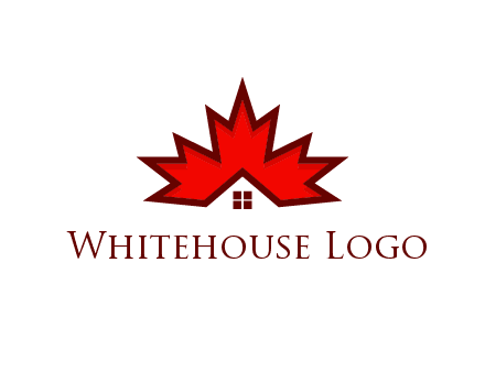 Canadian real estate logo with a house inside a maple leaf