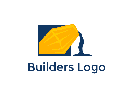 construction logo showing cement pouring out of a mixer