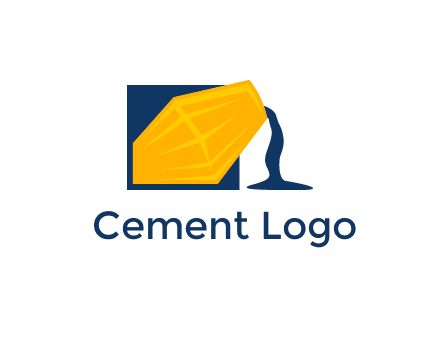 construction logo showing cement pouring out of a mixer