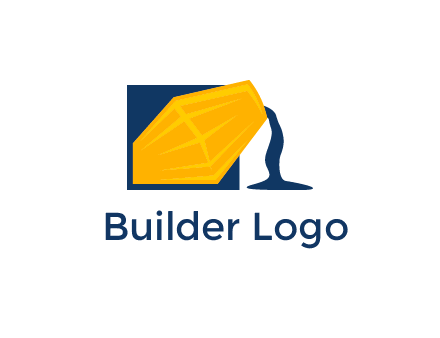 construction logo showing cement pouring out of a mixer