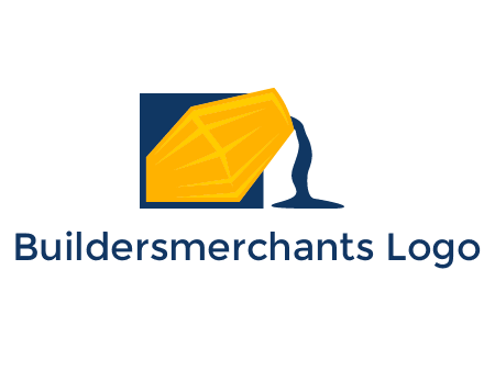 construction logo showing cement pouring out of a mixer