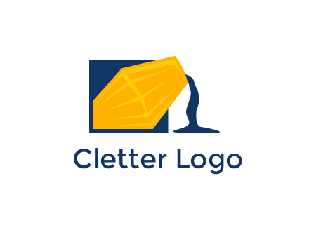 construction logo showing cement pouring out of a mixer