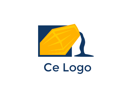 construction logo showing cement pouring out of a mixer