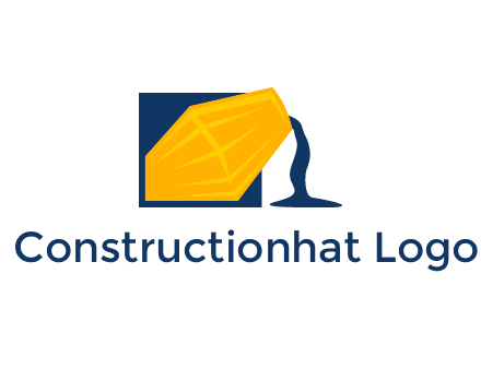 construction logo showing cement pouring out of a mixer