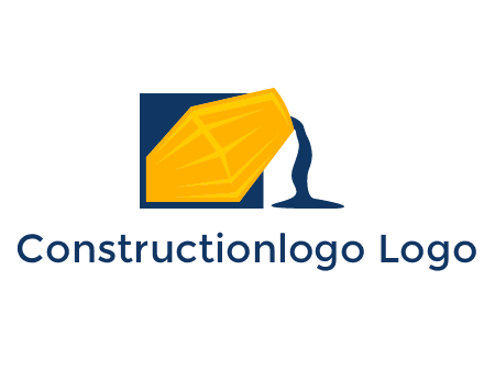 construction logo showing cement pouring out of a mixer