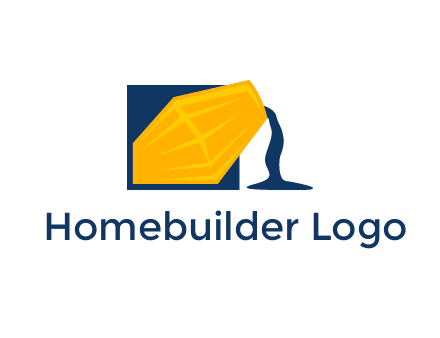 construction logo showing cement pouring out of a mixer