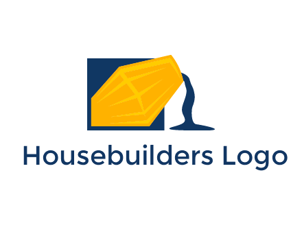 construction logo showing cement pouring out of a mixer