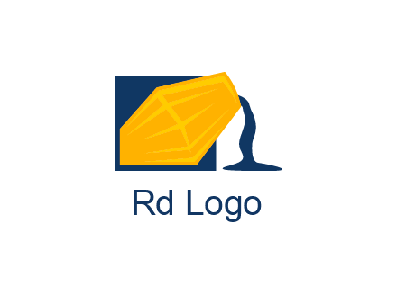 construction logo showing cement pouring out of a mixer
