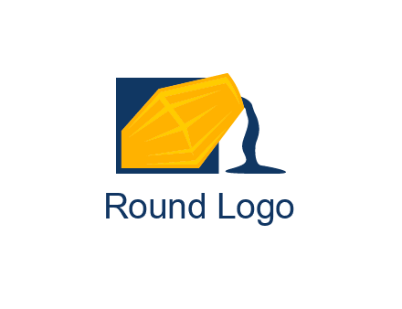 construction logo showing cement pouring out of a mixer