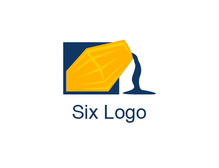 construction logo showing cement pouring out of a mixer