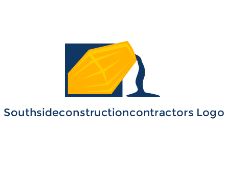 construction logo showing cement pouring out of a mixer