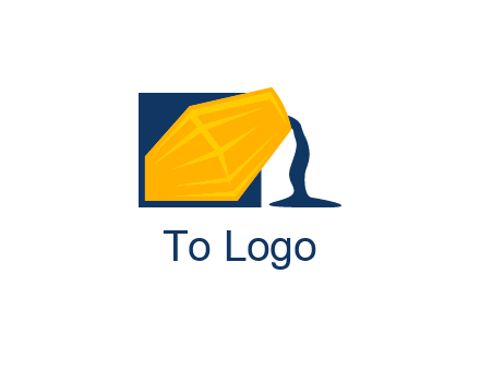 construction logo showing cement pouring out of a mixer