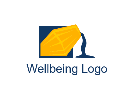 construction logo showing cement pouring out of a mixer