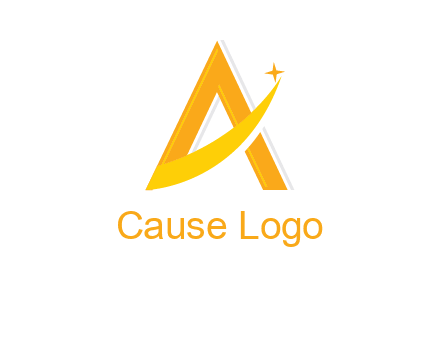 letter A with rising star logo