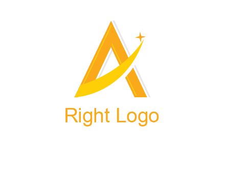 letter A with rising star logo