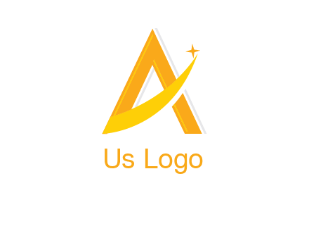 letter A with rising star logo