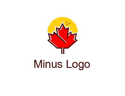 maple leaf covering the sunset logo