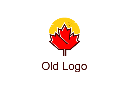 maple leaf covering the sunset logo