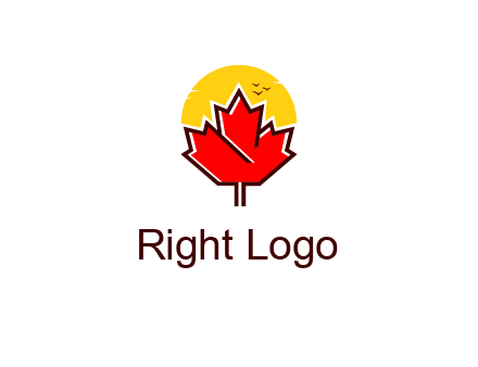 maple leaf covering the sunset logo