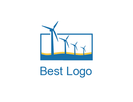 renewable energy logo showcasing windmills