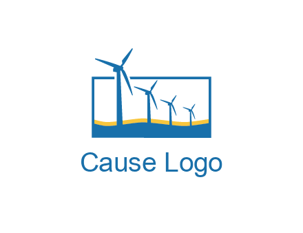 renewable energy logo showcasing windmills
