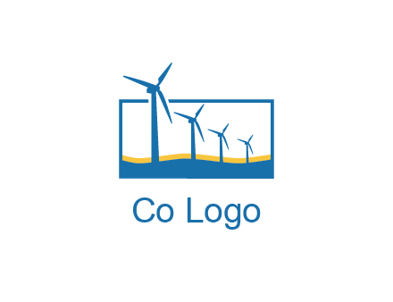 renewable energy logo showcasing windmills