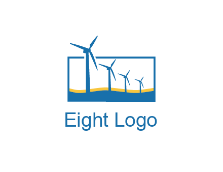 renewable energy logo showcasing windmills