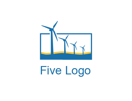 renewable energy logo showcasing windmills
