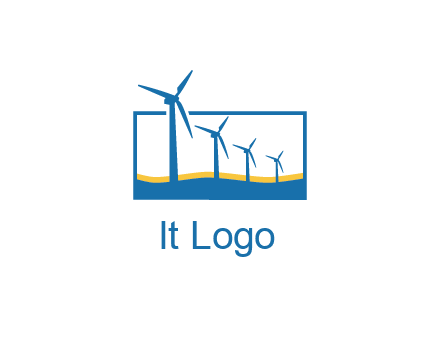 renewable energy logo showcasing windmills